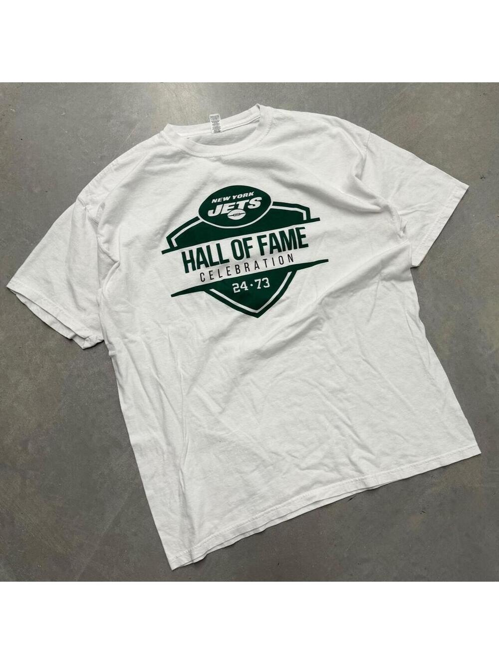 Y2K 2000s New York Jets Hall of Fame celebration Graphic Tee Sized Extra Large